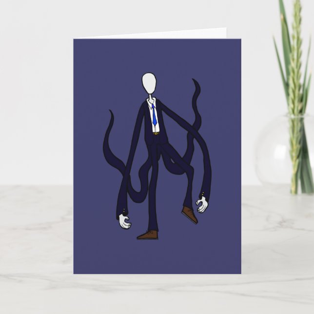 Tarjeta Hombre delgado - libro de los monstruos Halloween (Anverso)