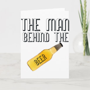 Tarjeta Hombre detrás de la cerveza
