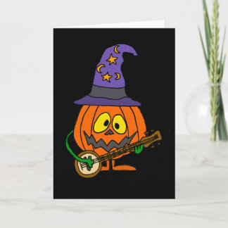 Tarjeta Hombre divertido de la calabaza que juega el