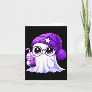 Tarjeta Hombre fantasma de Halloween café fantasma rosa li