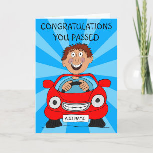 Tarjeta Hombre Feliz Acaba de Aprobar el Examen de Conduci