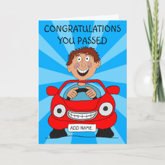 Tarjeta Hombre Feliz Acaba de Aprobar el Examen de Conduci