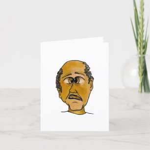 Tarjeta Hombre gracioso preguntándose sobre el pichón o la