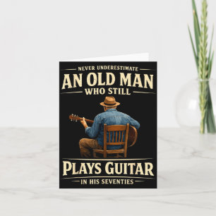 Tarjeta Hombre guitarrista acústico cumpleaños 70 vintage