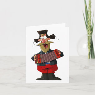 Tarjeta Hombre Jugando El Acordeón