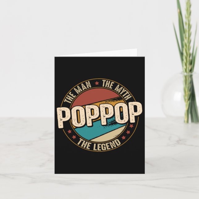 Tarjeta Hombre Leyenda Mito Funny Padres Día Poppop (Anverso)
