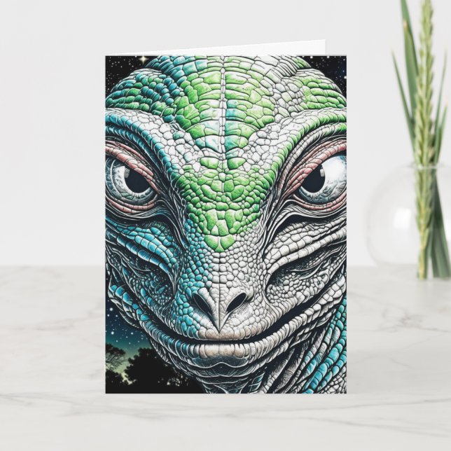 Tarjeta Hombre Lizard Rebelde Ser Extraterrestre Extranjer (Anverso)