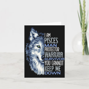 Tarjeta Hombre Lobo Piscis Hombre Guerrero Zodiaco Positiv