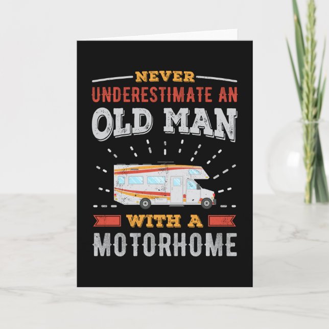 Tarjeta Hombre mayor con papá de regalo de retro de motoho (Anverso)