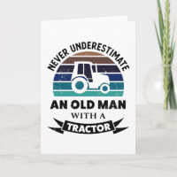 Hombre Mayor con Tractor Regalo Divertido de Agric