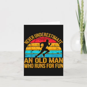 Tarjeta Hombre Mayor Corriendo Humor Amante Del Fitness Di