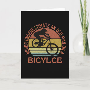 Tarjeta Hombre Mayor En Bicicleta Abuelo Ciclismo