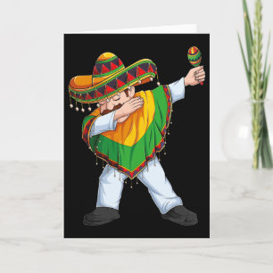Tarjeta Hombre Mexicano Haciendo Dabbing Poncho Sombrero C