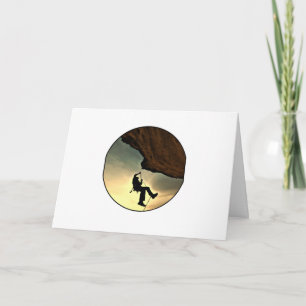 Tarjeta Hombre montañoso al atardecer