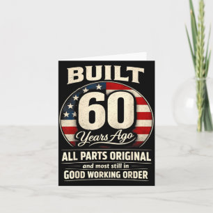 Tarjeta Hombre Mujer Cumple 60 Años Construido Hace 60 Año