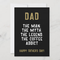 Hombre Papá Mito Leyenda Adicto al Café Divertido
