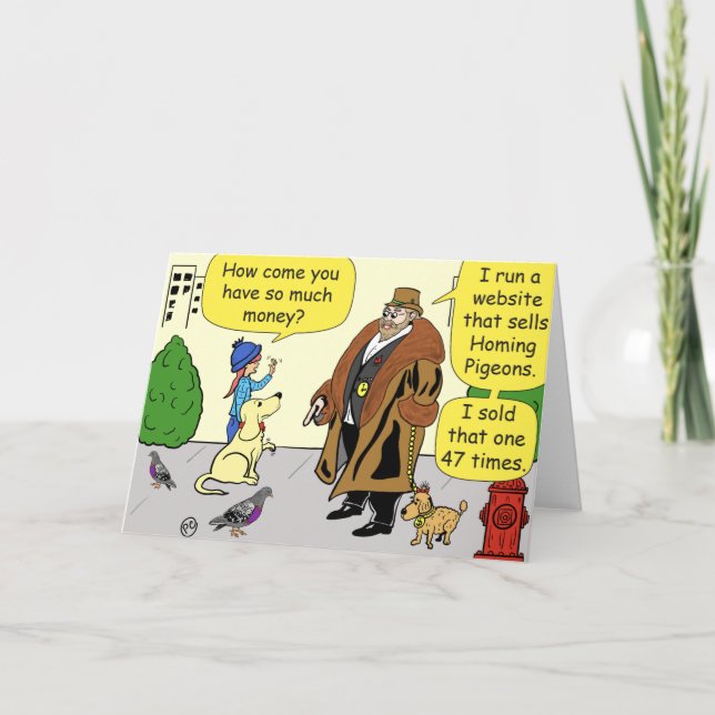 Tarjeta Hombre rico de 1400 con Personalizados de palomas  (Anverso)