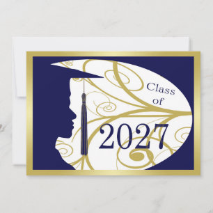 Tarjeta Hombre Silueta Azul y Oro 2027
