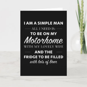 Tarjeta Hombre Simple Todo lo que necesito es mi Motohogar