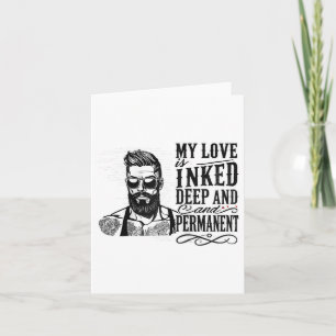 Tarjeta Hombre soltero tatuado anti San Valentín para homb
