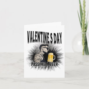 Tarjeta Hombre soltero tatuado anti San Valentín para homb
