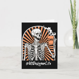 Tarjeta Hombre Ux Diseñador Vida Café Esqueleto Agotado