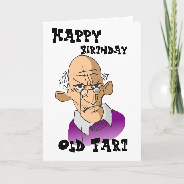 Tarjeta Hombre viejo gracioso - Fart de cumpleaños feliz (Anverso)