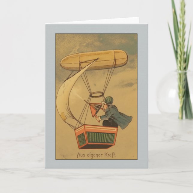 Tarjeta Hombre vintage en saludos blimp (Anverso)
