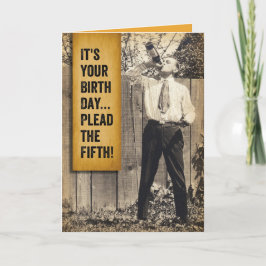 Tarjeta Hombre vintage- Predicando el quinto cumpleaños y