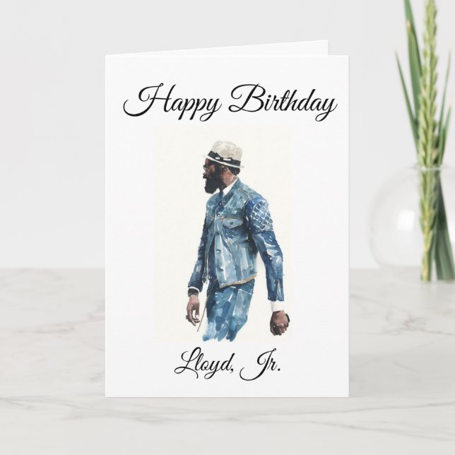 Tarjeta Hombres afroamericanos - Cumpleaños (Anverso)