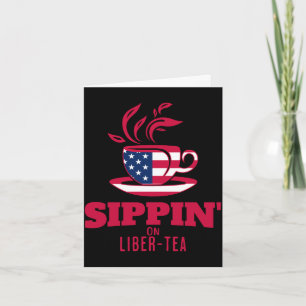 Tarjeta Hombres bebiendo té liber bandera americana divert