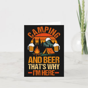 Tarjeta Hombres campamento cerveza vida campamento bosque