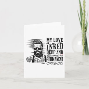 Tarjeta Hombres contra San Valentín de hombre tatuado en T