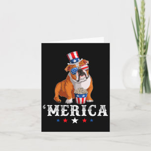 Tarjeta Hombres De bulldog Mujeres Usa Bandera Estadounide
