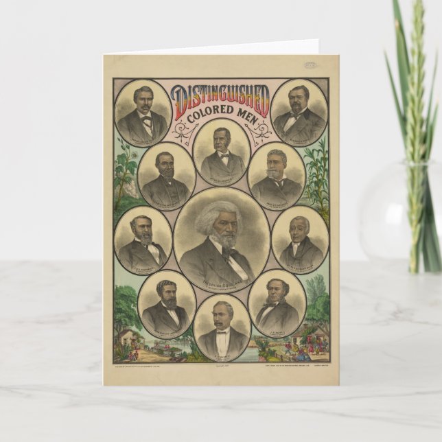 Tarjeta Hombres de colores distinguidos Frederick Douglass (Anverso)