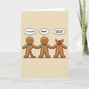 Tarjeta Hombres de Jengibre Navidad Cómic Mordisco Humor
