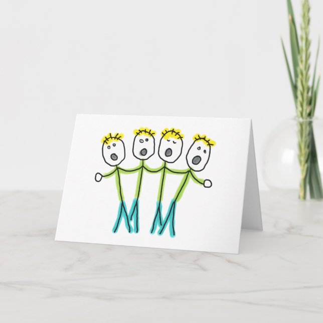 Tarjeta Hombres de palo a cappella (Anverso)