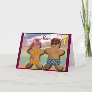 Tarjeta Hombres de pan de jengibre de la hawaiana