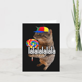 Tarjeta Hombres Divertidos Lalalala Gato Tonto Chupachups