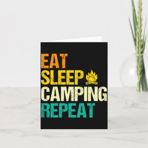 Tarjeta Hombres fogata camping vida campamento bosque camp