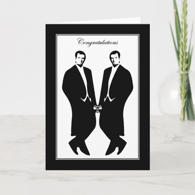 Tarjeta Hombres gay Boda felicitaciones Compromiso masculi (Anverso)