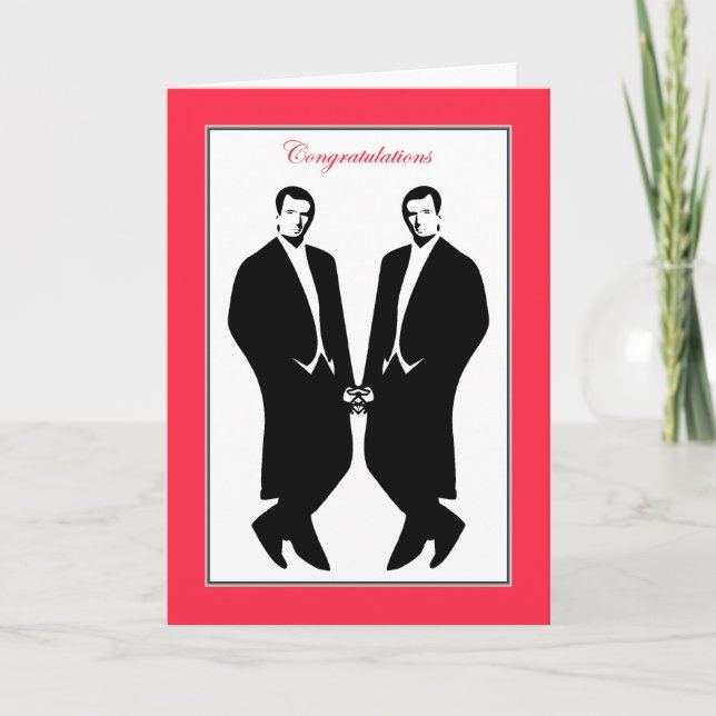 Tarjeta Hombres gay Boda felicitaciones Compromiso masculi (Anverso)