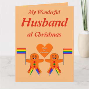 Tarjeta Hombres gay Navidades Gingerbread Pareja Esposo