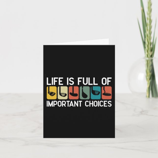 Tarjeta Hombres jugando golf Deportes Golfista divertido r (Anverso)