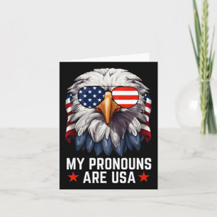 Tarjeta Hombres Mis Pronombres Son Usa Divertido Águila 4
