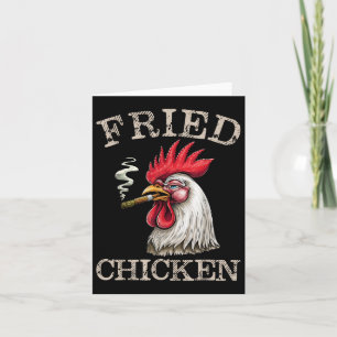 Tarjeta Hombres mujeres con maleza gráfica de pollo fumand