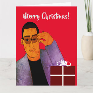 Tarjeta Hombres Navidades afroamericanos guapos y talentos
