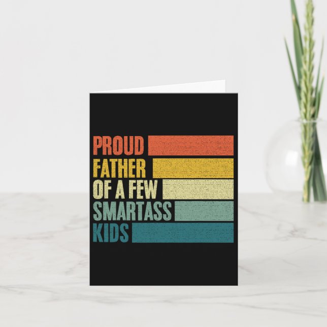 Tarjeta Hombres Orgullosos Padre De Pocos Niños Inteligent (Anverso)