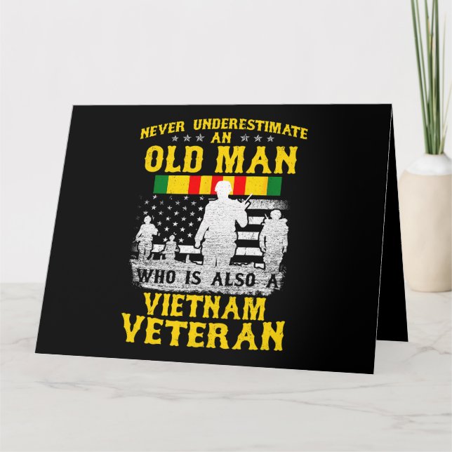 Tarjeta Hombres Papá Abuelo Vietnam Veteranos Camisas Vint (Anverso)