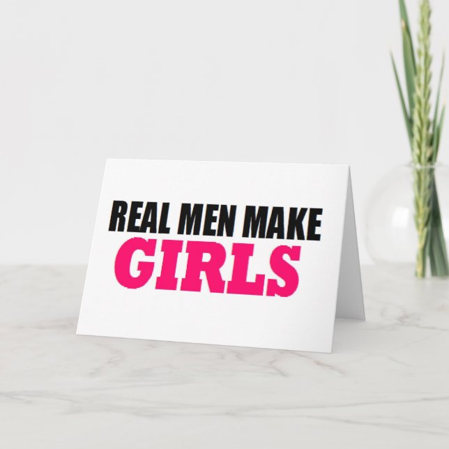 TARJETA HOMBRES REALES HACEN QUE LOS CHICAS BEBAN DADDY NU (Anverso)
